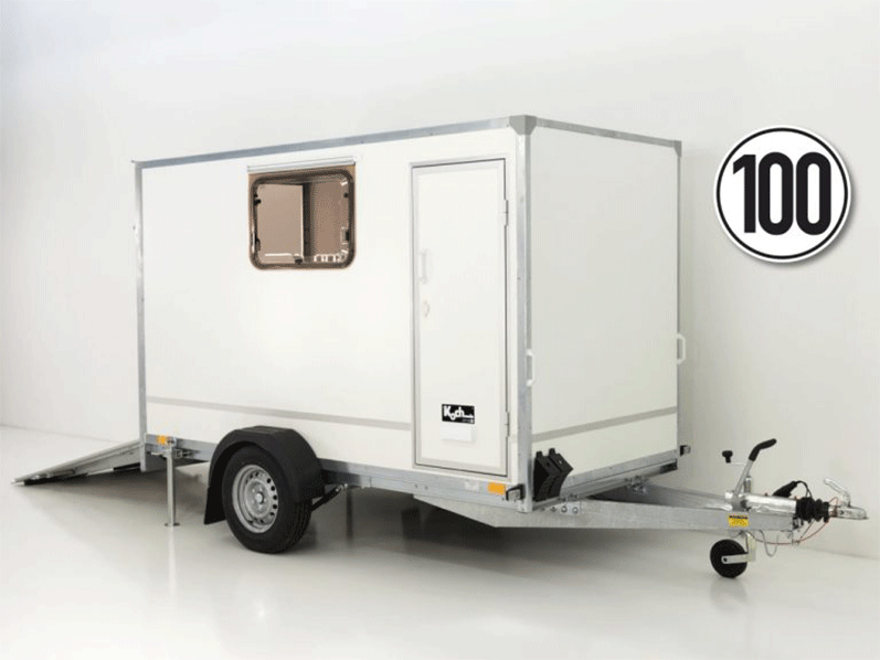 Kofferanhänger BK  Höhe:180 1,3t|Rampe|Tür|2 Fenster-Neu