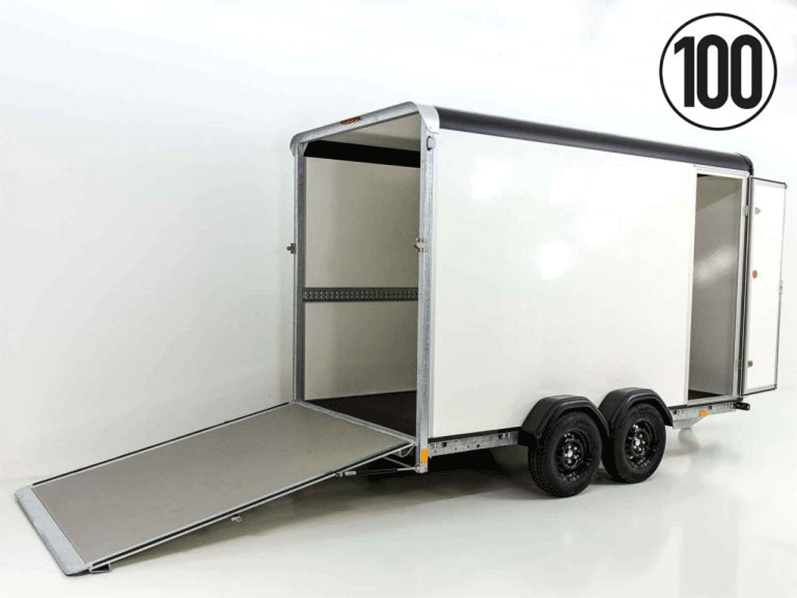 Henra Kofferanhänger Boxvan black H:190 2,7t|Rampe Türe-Neu